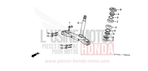 TIGE DE DIRECTION NSR125RL de 1990